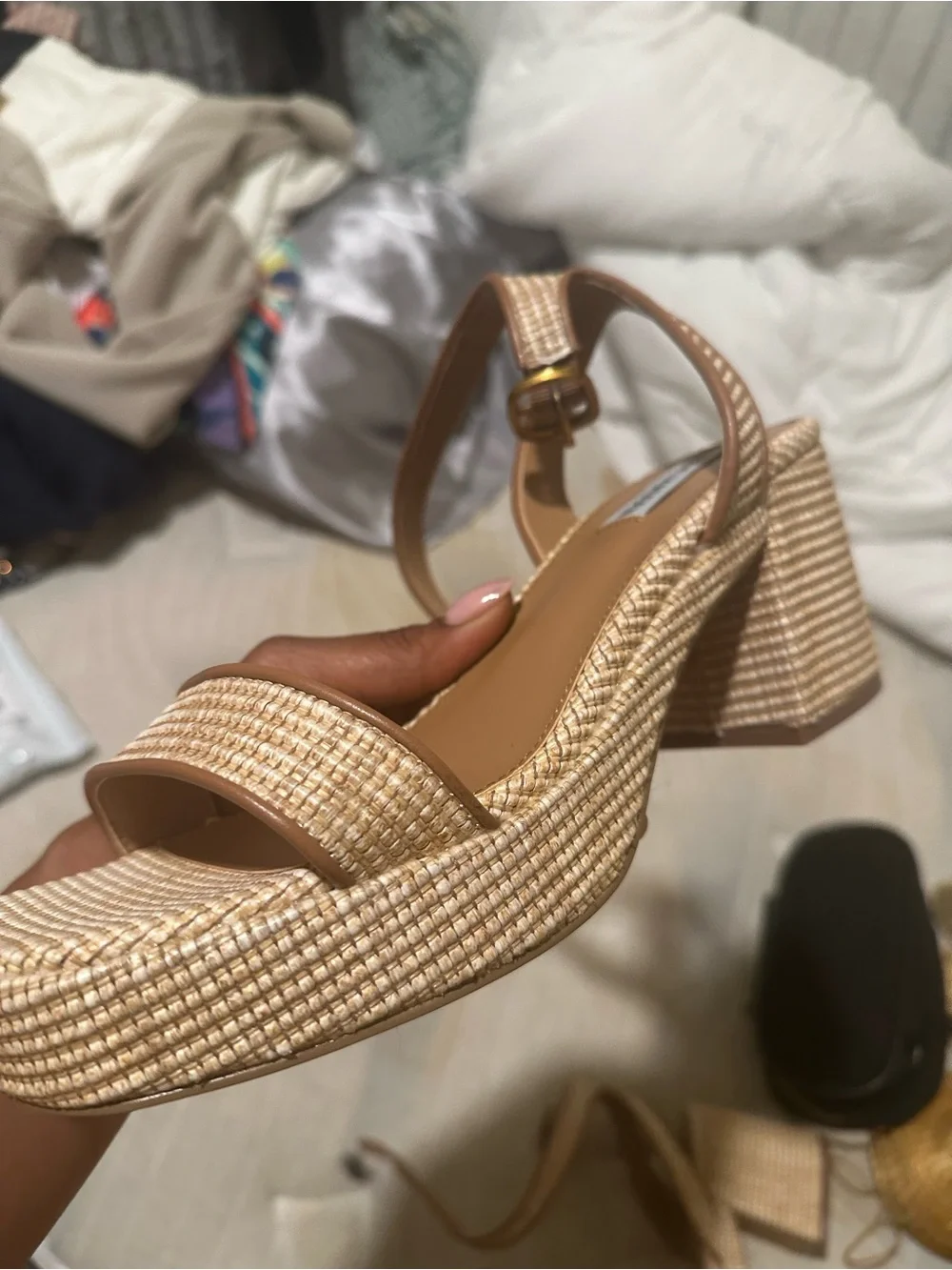 Steve Madden Woven Block-Heel Sandals